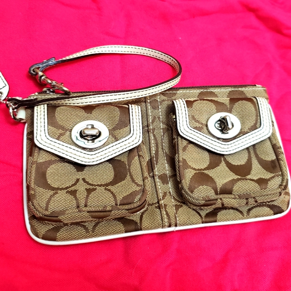 Coach signature wristlet
